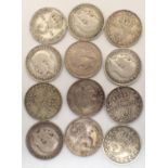 1911-22 collection of silver threepences of George V, varying grades (12). P&P Group 1 (£14+VAT