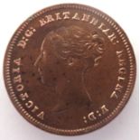 1843 copper half farthing of Queen Victoria. P&P Group 1 (£14+VAT for the first lot and £1+VAT for