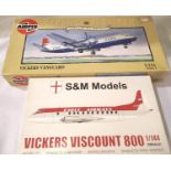 Two 1/144 scale air liner kits including Airfix - Vickers Vanguard, S&M Models - Vickers Viscount