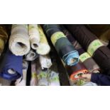 Ten rolls of curtain material, total L: 73 metres. Not available for in-house P&P, contact Paul O'