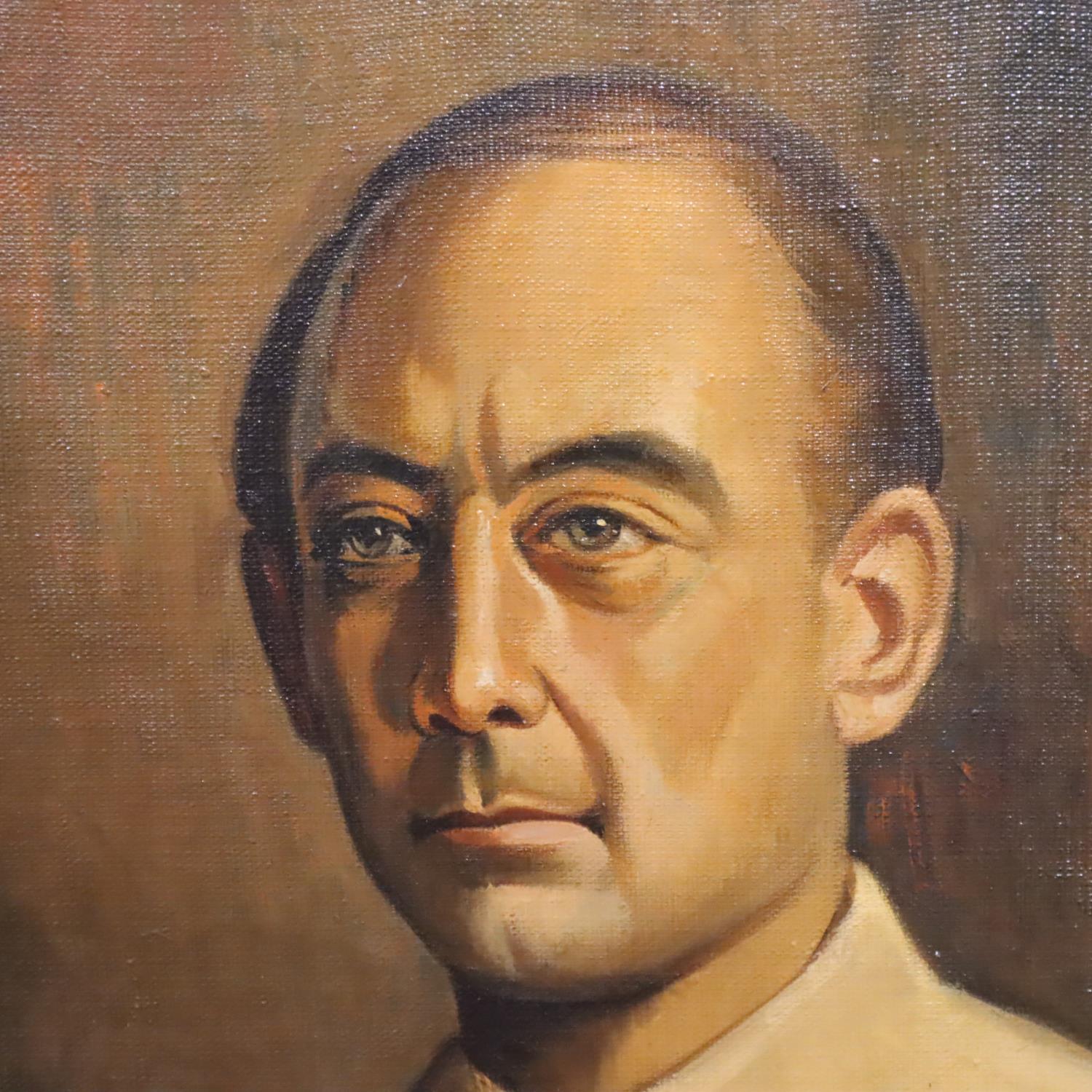 Tan Soen Kiong (20th century); oil on board portrait of a gentleman, 41 x 59 cm, dated 61 and signed