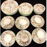 Minton tea and dinnerware in the Haddon Hall pattern (36 pieces). No cracks, chips or visible