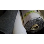 Two rolls of curtain material, total L: 23 metres. Not available for in-house P&P, contact Paul O'