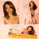 Elizabeth Hurley; three pen signed publicity shots, each 12 x 8 cm. P&P Group 1 (£14+VAT for the