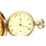 Thomas Russell; gold plated full Hunter pocket watch with subsidiary dial, working at lotting. P&P