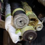 Seven rolls of curtain material, total L: 120 metres. Not available for in-house P&P, contact Paul