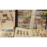 Ten mixed world stamp albums. Not available for in-house P&P, contact Paul O'Hea at Mailboxes on