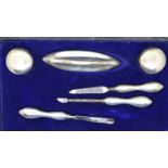 Boxed silver manicure set, combined 114g. P&P Group 1 (£14+VAT for the first lot and £1+VAT for