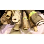 Seven rolls of curtain material, total L: 52 metres. Not available for in-house P&P, contact Paul