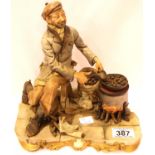 Capodimonte figurine, The Chestnut Seller, by Voptol, H: 23 cm. No cracks, chips or visible