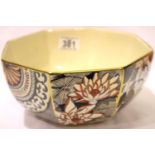 Masons Applique octagonal bowl, D: 22 cm. P&P Group 2 (£18+VAT for the first lot and £3+VAT for