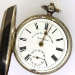 Hallmarked silver H Samuel Accurate open face key wind pocket watch, D: 50 mm. not working at