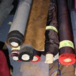 Seven rolls of curtain material, total L: 80 metres. Not available for in-house P&P, contact Paul