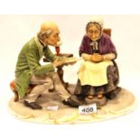 Capodimonte figurine Reading Of The Will by Defendi, H: 20 cm. Not available for in-house P&P,