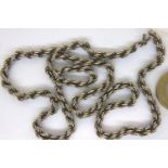 925 silver rope neck chain, L: 51 cm, 17g. P&P Group 1 (£14+VAT for the first lot and £1+VAT for