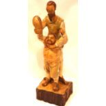 Black Forest carved figurines, H: 34 cm. P&P Group 3 (£25+VAT for the first lot and £5+VAT for