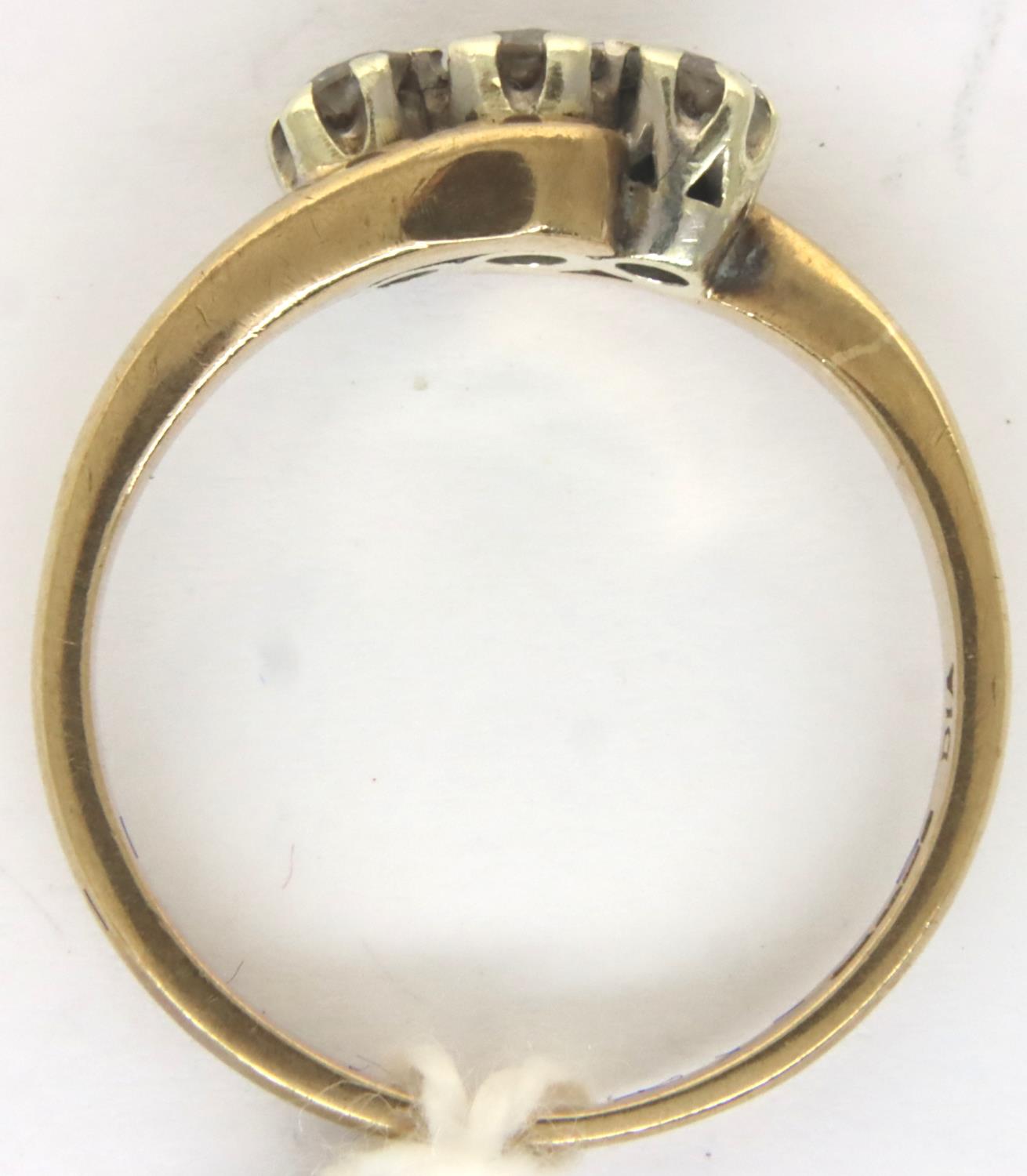 9ct gold diamond set ring, size L/M, 2.3g. P&P Group 1 (£14+VAT for the first lot and £1+VAT for - Image 2 of 3