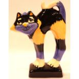 Lorna Bailey cat, Rafa, H: 14 cm. No cracks, chips or visible restoration. P&P Group 1 (£14+VAT