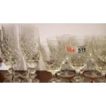 A set of eight Edinburgh Crystal wine goblets with a further set of six Edinburgh Crystal