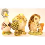 Three Beswick Beatrix Potter figurines. P&P Group 2 (£18+VAT for the first lot and £3+VAT for