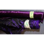 Two rolls of curtain material, total L: 28 metres. Not available for in-house P&P, contact Paul O'