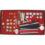 Display of RAOC buttons, badges and spoons, with Police uniform buttons, ribbons etc. P&P Group