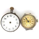 Two ladies silver watches; wristwatch and a fob. P&P Group 1 (£14+VAT for the first lot and £1+VAT