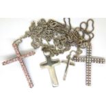 Four 925 silver cross pendant and chains, combined 29g. P&P Group 1 (£14+VAT for the first lot