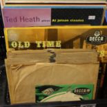 Twenty LPs and forty 78s featuring Ted Heath and Charlie Kunz. Not available for in-house P&P,