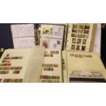 Six mixed Great Britain and world stamp albums. Not available for in-house P&P, contact Paul O'Hea