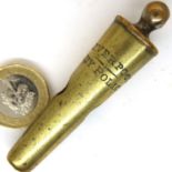 Victorian brass Beaufort whistle marked for Liverpool city police. P&P Group 1 (£14+VAT for the