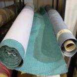 Two rolls of curtain material, total L: 16 metres. Not available for in-house P&P, contact Paul O'