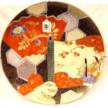 19th Century Japanese Imari charger, decorated with figures and further coloured panels, with gilt