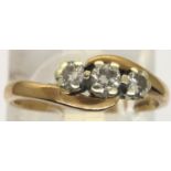 9ct gold diamond set ring, size L/M, 2.3g. P&P Group 1 (£14+VAT for the first lot and £1+VAT for