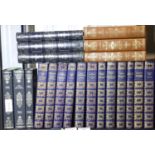 Shelf of gilt bound volumes. Not available for in-house P&P, contact Paul O'Hea at Mailboxes on