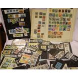 Box of album pages of world stamps. Not available for in-house P&P, contact Paul O'Hea at