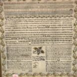 Large good quality sampler by Sarah Watts Eagle-Tor aged 16, 1836, 58 x 54 cm. Not available for