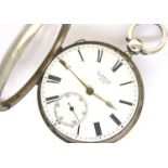 Hallmarked silver open face pocket watch, London assay, retailer R Trenkle Montrose, not working