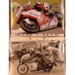 Moto-GP interest: autographed photographic stills including David Giuglian, Giacomo Agostini,