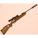 SMK19 .22 air rifle with scope and silencer. P&P Group 3 (£25+VAT for the first lot and £5+VAT for