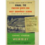 FA Cup Final 1954 programme with ticket in good condition, Preston North End V West Bromwich Albion.