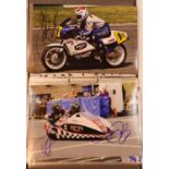 Moto-GP interest: autographed photographic stills including, Freddie Spencer, Tim Reeves, Mick