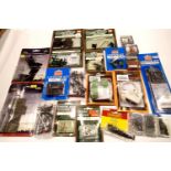 Collection of OO scale accessories; yard crane kit, animals, fences, telegraph poles, electrics etc.