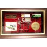 Matchbox Yesteryear, wall mounted framed display case, containing Yorkshire steam wagon, Samuel