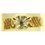 9ct gold illusion set diamond ring, size L/M, 1.4g. P&P Group 1 (£14+VAT for the first lot and £1+