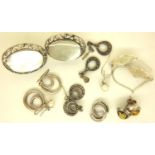 Eight pairs of assorted silver earrings including stone set examples, combined 33g. P&P Group 1 (£