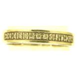 9ct white gold diamond channel set half eternity ring, size O, 2.1g. P&P Group 1 (£14+VAT for the