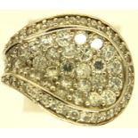 925 silver stone set heavy ring, size M, 9.5g, boxed. P&P Group 1 (£14+VAT for the first lot and £