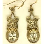 Pair of sterling silver Charles Rennie Mackintosh style earrings. P&P Group 1 (£14+VAT for the first