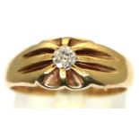 9ct gold old cut diamond ring, size R/S, 5.4g. P&P Group 1 (£14+VAT for the first lot and £1+VAT for